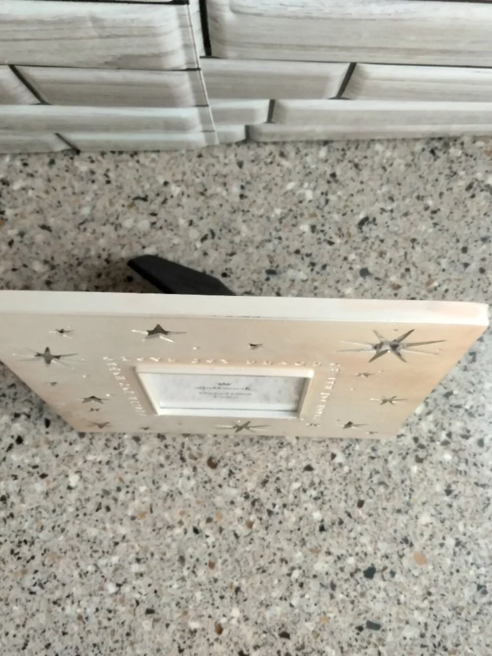 Vintage Metal Square Photo Frame with Star Cutouts
